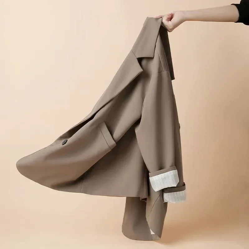 Women Long Sleeve Blazer Black Coats Woman's Clothing Trend Suits Oversized Loose-fitting Office Lady Elegant Solid Casual