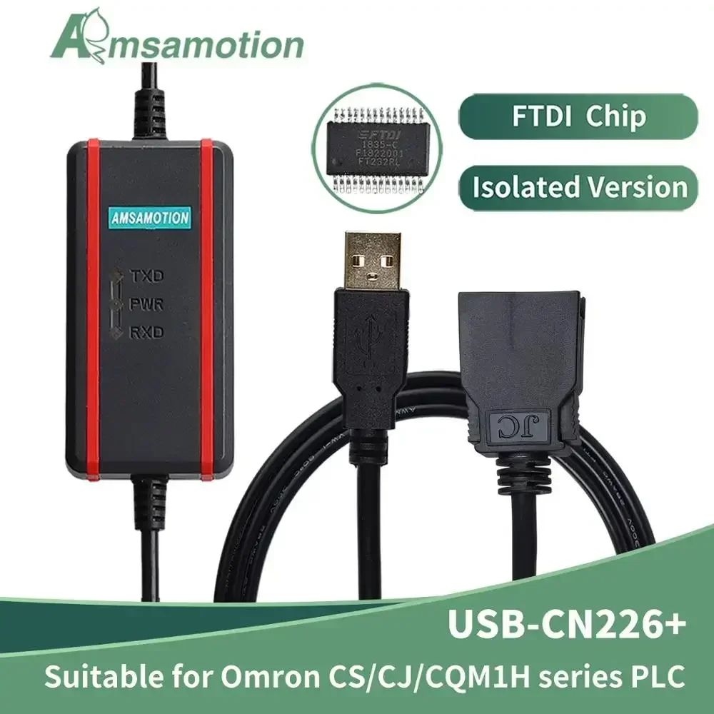 USB-CN226+ PLC Programming Cable Suitable for Omron CS/CJ/CQM1H Series FTDI Chip Download
