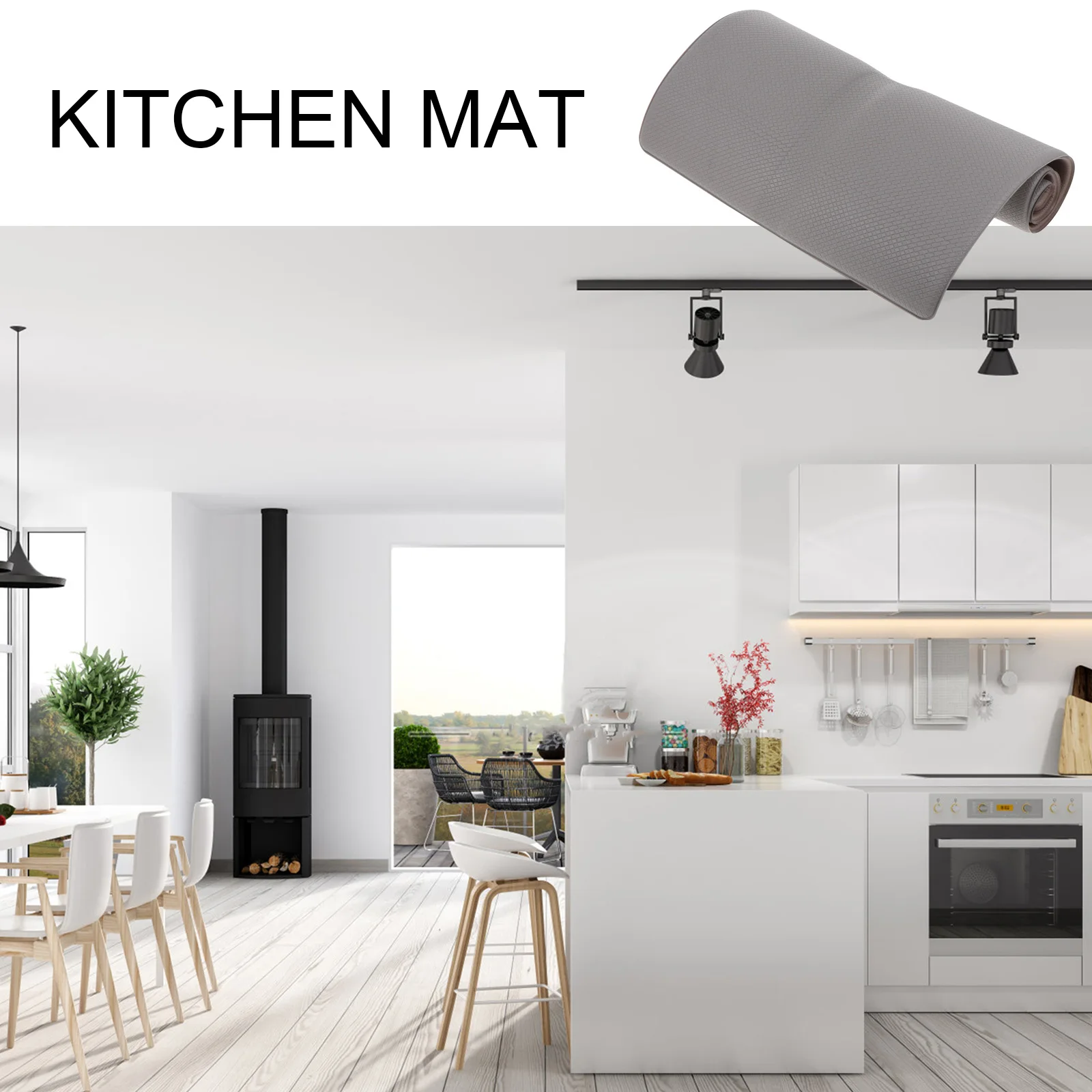 

Waterproof Anti skid Kitchen Floor Mat Machine Washable Cushion Mats Indoor Rugs Non Slip PU Oil Resistant