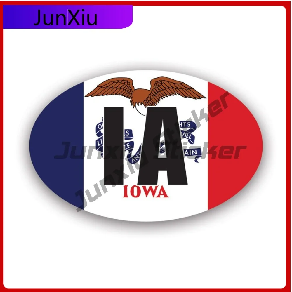 

Iowa Flag Oval Sticker Creative Decals V2 Ia Euro State Flag Patriotic Car Sticker Vinyl Decal Waterproof Durable Fade Resistant