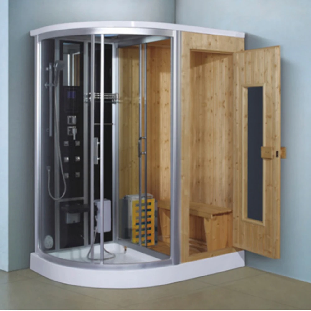 Dry & Wet Combined Sauna Steam Shower Cabin 66.9”X43.3“X84.6” Relaxing Home Spa Experience Sauna Room Cabin A-018