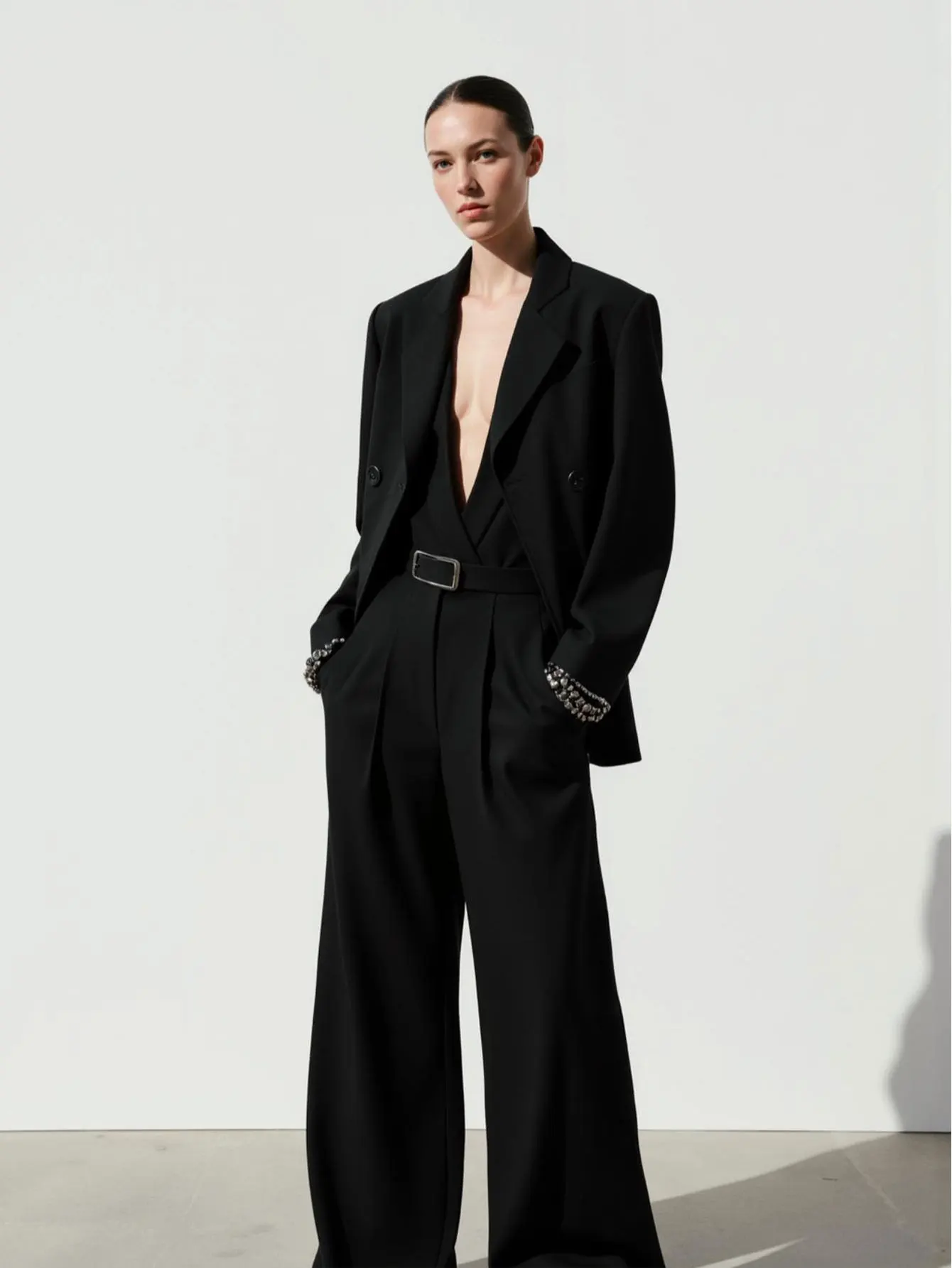 

Women's Long Sleeve Lapel Blazer Loose Fit Workwear Fashion Autumn Plain Style