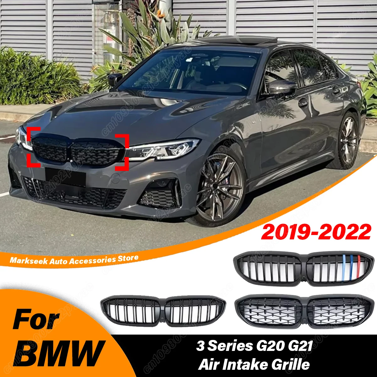 

For BMW 3 Series G20 G21 G28 2019 2020 2021 2022 Front Radiator Racing Grills Air Intake Grille Tuning Accessories Exter BodyKit