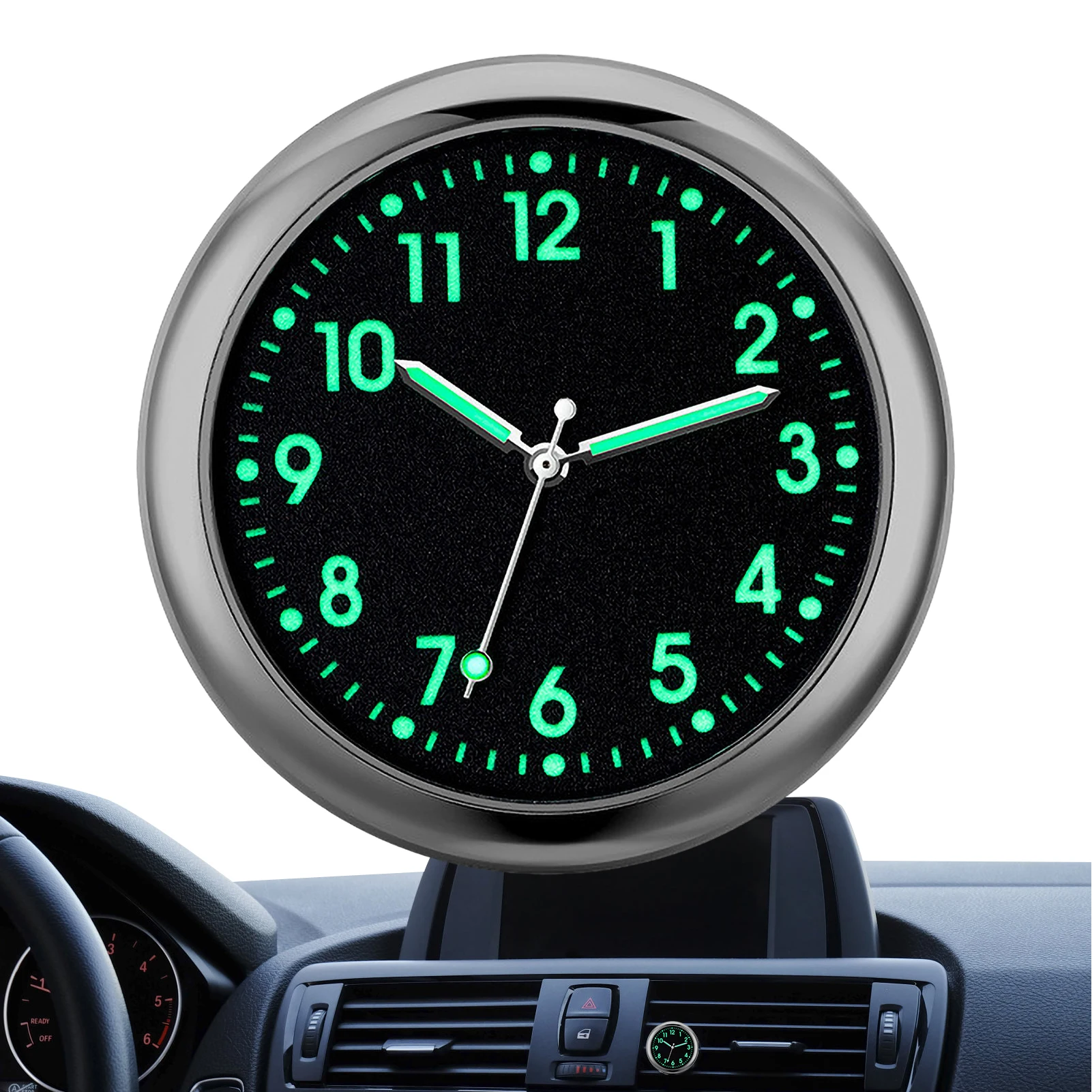 Car Dashboard Clock Luminous Car Dashboard Watch Quartz Automotive Replacement Clocks Small Analog Clock Sticky For Vehicle