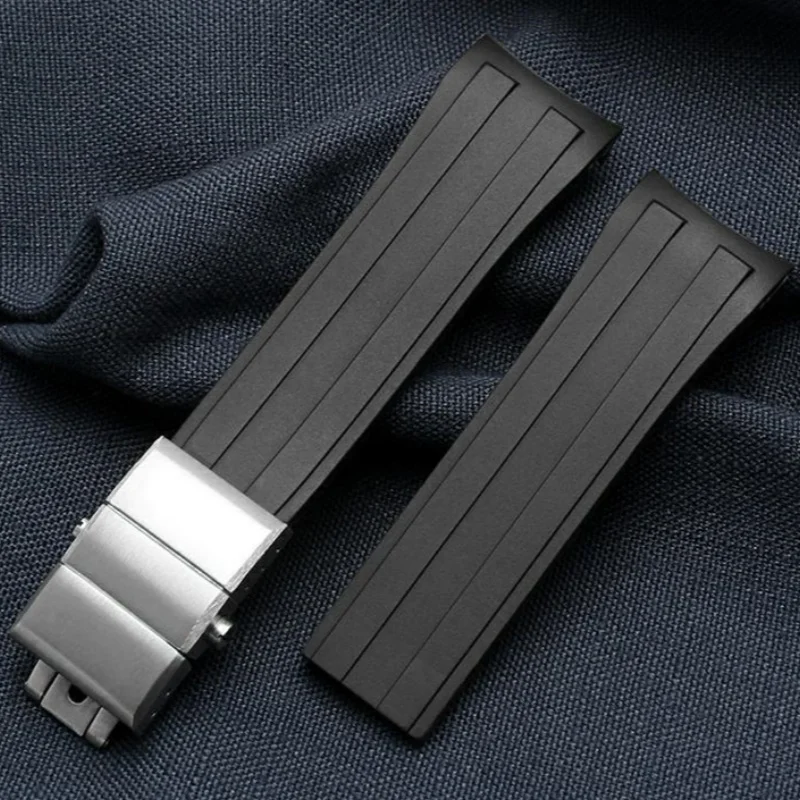 Premium 22mm FKM Rubber Strap for Mido Ocean Star M026.629 M026.430 Curved End Waterproof Sport Replacement Band for Men