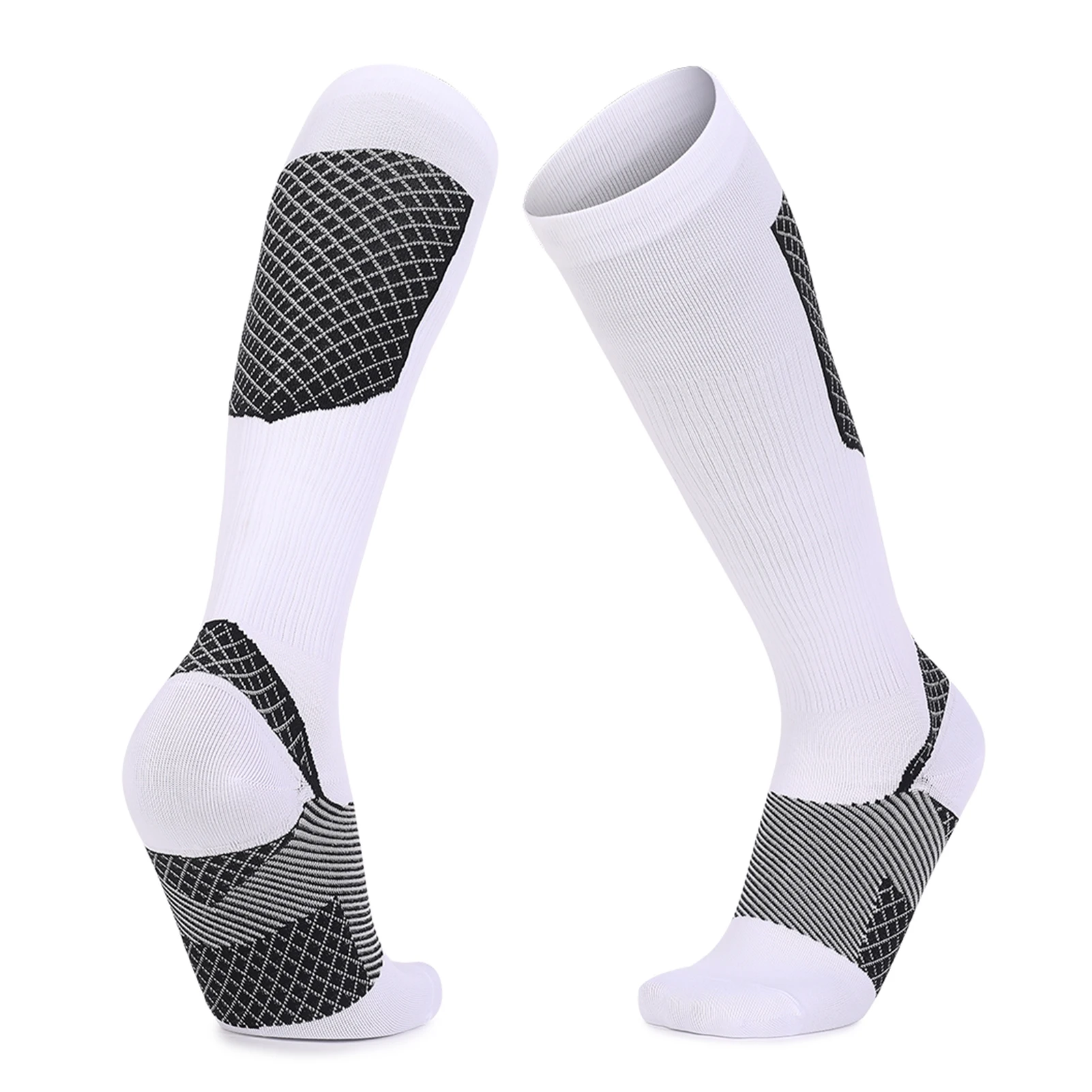 جوارب رياضية فوق الساق للجري وكرة القدم وركوب الدراجات والمشي لمسافات طويلة، أصفر برتقالي أحمر أزرق رمادي داكن أبيض