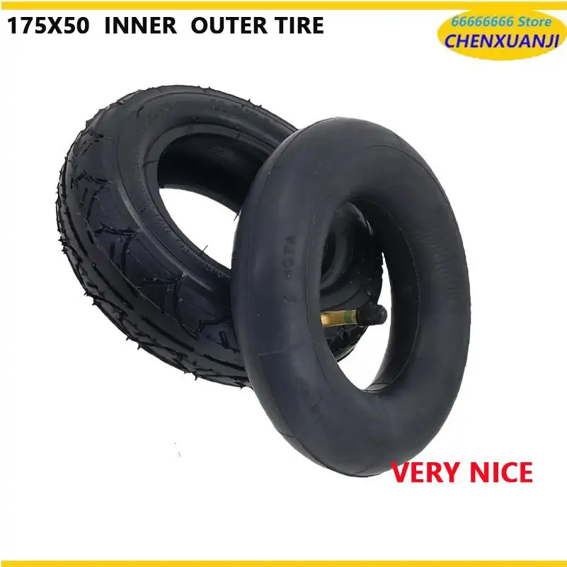 

7-inch electric wheelchair tire 175x50 inner and outer tire inflatable wheel curved mouth inner tube inflatable tire