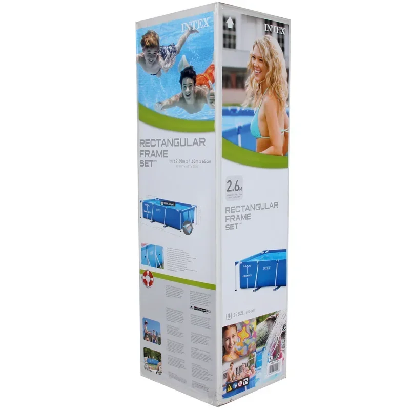 Rectangular Metal Frame 260 160 65 cm INTEX Above Ground Pool Frame Summer Swimming Water Piscina
