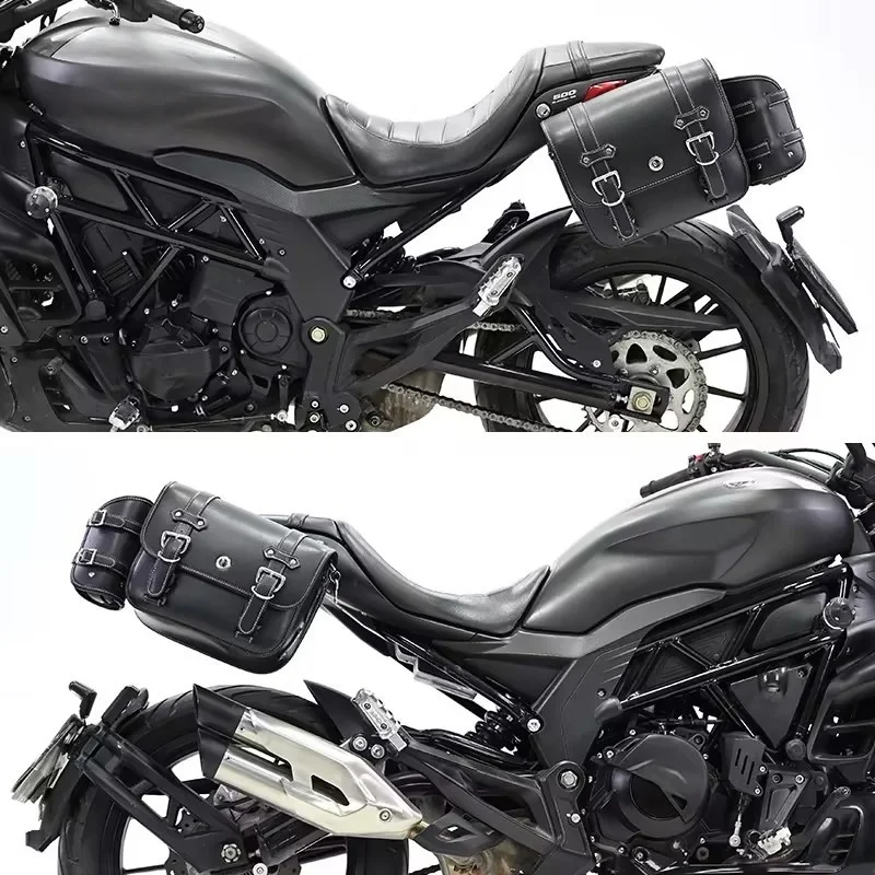 Various styles of side cases for Benelli 502C CRUISE, and side case bracket accessories.