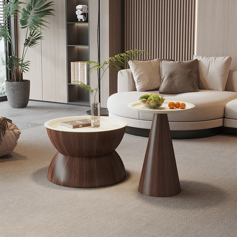 

wind carbon steel coffee table living room household small apartment round coffee table modern simple light luxury coffee table