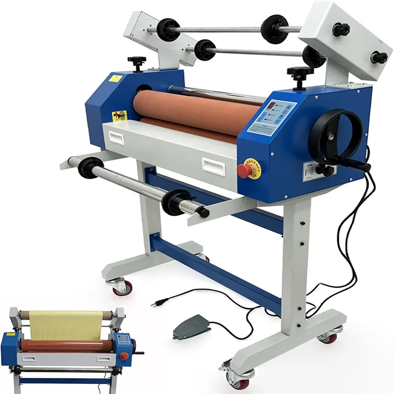 Electric Cold Laminating Machine Manual Semi-auto Vinyl Photo Self-Removing Film Single Sided Cold Roll Laminator Commercial