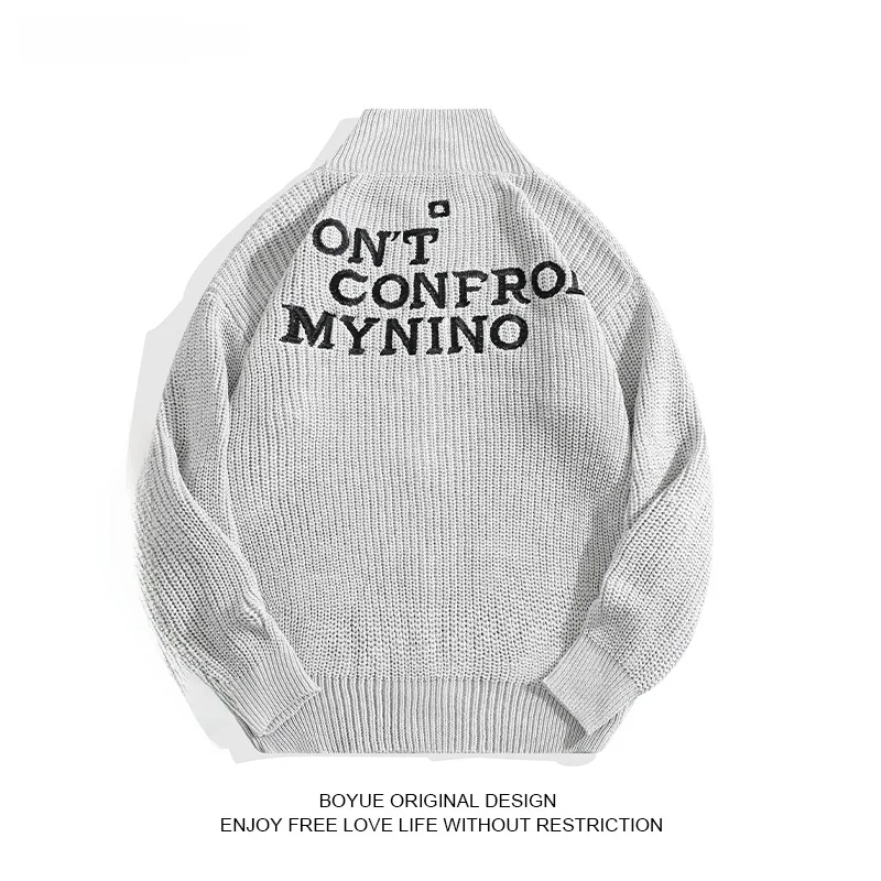 

Кардиган Boyue с вышивкой для подростков, в стиле преппи, зимняя верхняя одежда, свободный крой, длинный рукав, повседневный стиль