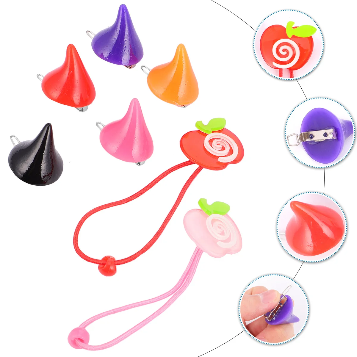 

10Pcs Costume Horn Hairpin Halloween Headdress Hair Clip Horn Headband Party Cosplay Accessories for Kids Adults
