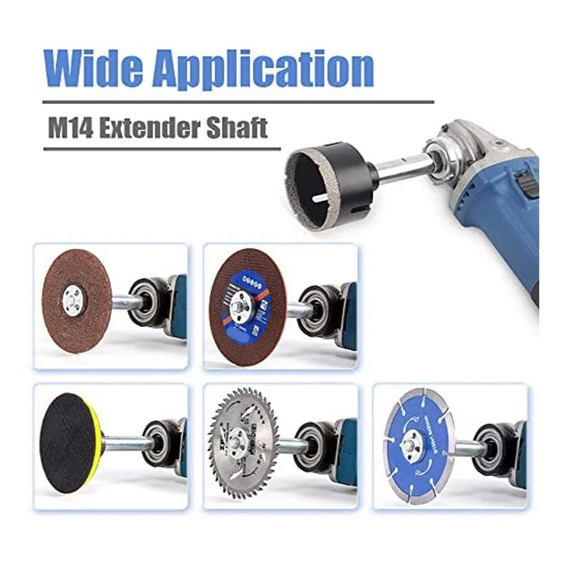 Abjs conjunto de bielas de extensão de moedor de ângulo, 3 peças, 5/8 em 11, extensão de placa de almofada de apoio de rosca para Polisher-3In/4In/5,5In