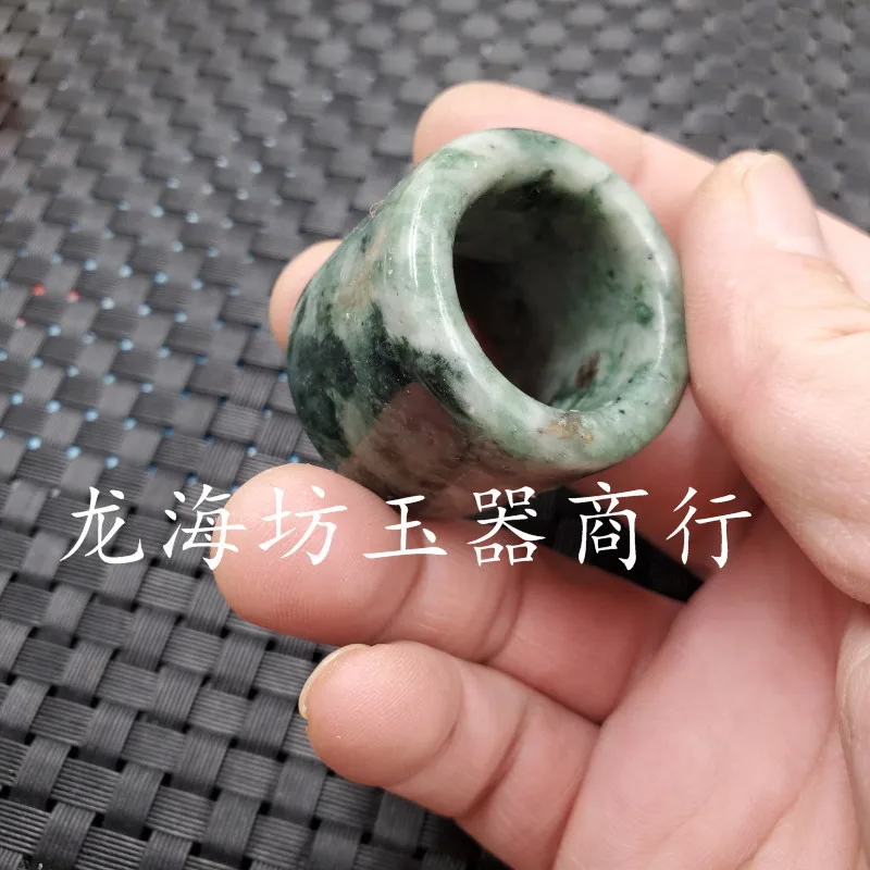 Jade Thumb Ring Xiuyan Jade Thumb Ring Hedychium Coronarium Xiuyan Jade Thumb Ring Large Jade Thumb Ring Black Flower Jade Thumb