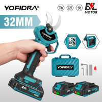 YOFIDRA 32mm Brushless Electric Pruning Shear Cordless 2 Gears Garden Fruit Tree Bonsai Scissors Tools For Makita Battery Pin
