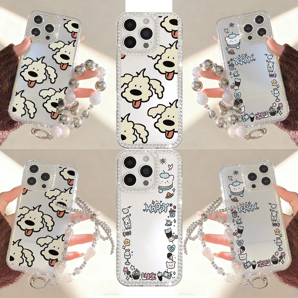 Cute Cartoon Animals Phone Case For iPhone 17 Pro Case Funda IPhone 17 16 11 13 12 14 15 Pro Max Air Soft Silicone Glitter Cover