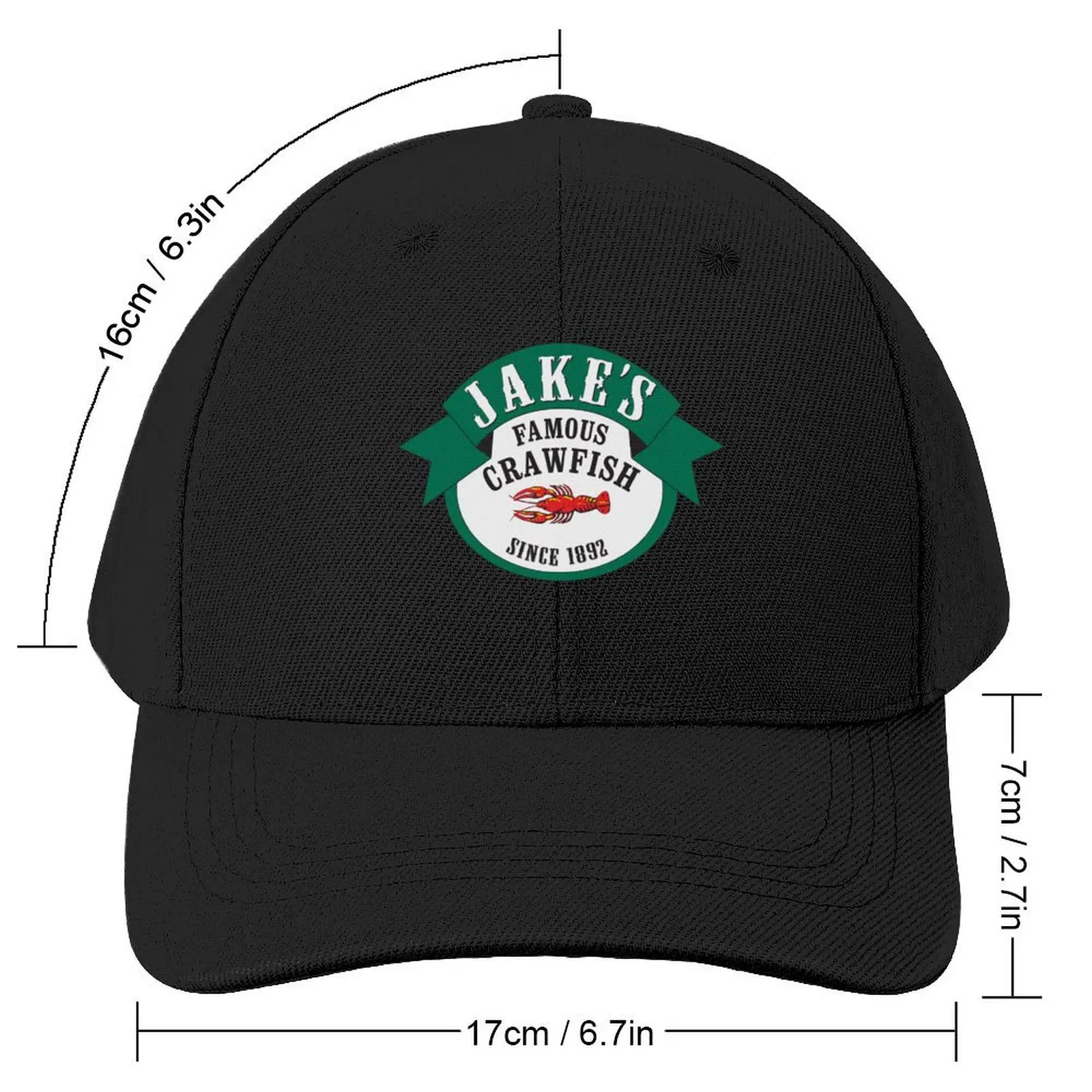 Jake's Famous Crawfish Baseball Cap Big Size Hat cute Women Men's