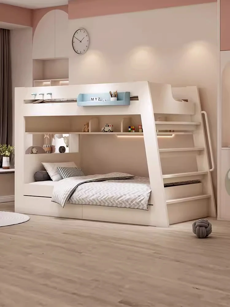 Second-floor upper and lower beds Children's beds Small shelf beds Simple sma