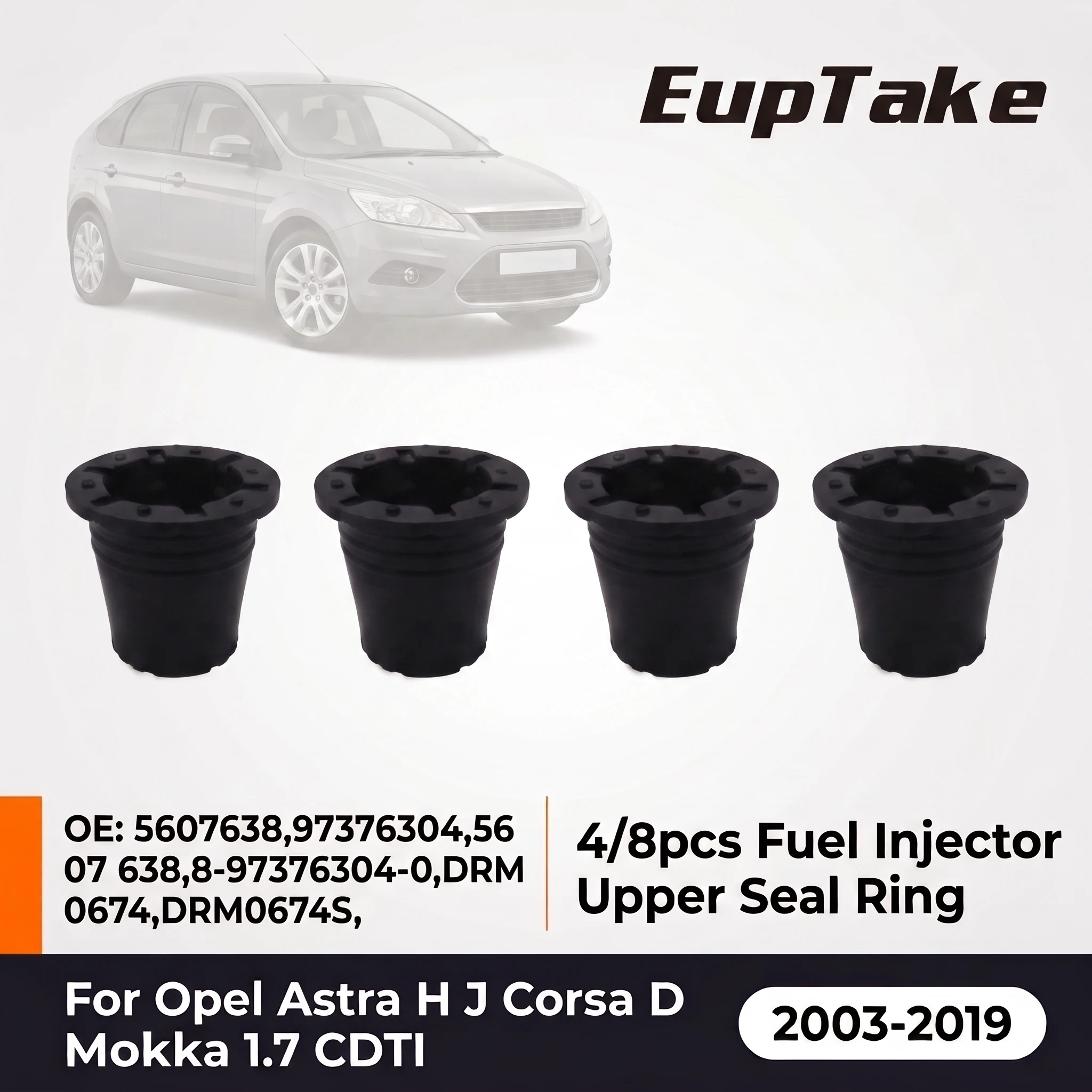 4/8pcs Fuel Injector Upper Seal Ring for Opel Astra H J Corsa D Mokka 1.7 CDTI Valve Cover Gasket O-Ring 5607638 97376304