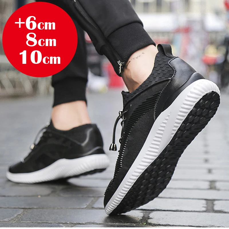 Breathable Elevator Shoes Man Lift Sneakers Insole 8CM Height Shoes Fashion Casual Sport Shoes for Men Height Increasing