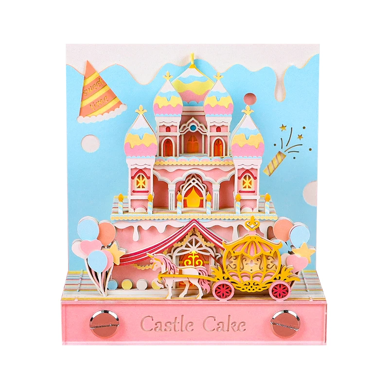 Omoshiroi Block 3D Notepad Castle Cake 154Sheets Led Memo Pad 3D Paper Notes Cute Sticky Note Office Accessories Birthday Gift