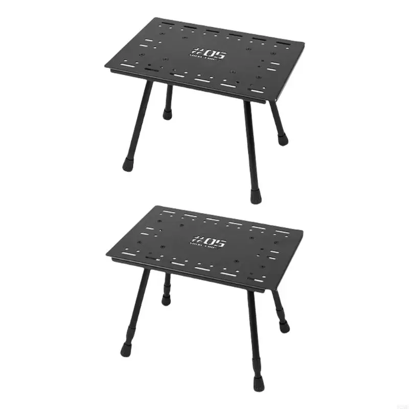 

92ME Camping Folding Table Adjustable Height Table Portable Folding Chair Tactically Picnics Table for Backpacking Hiking