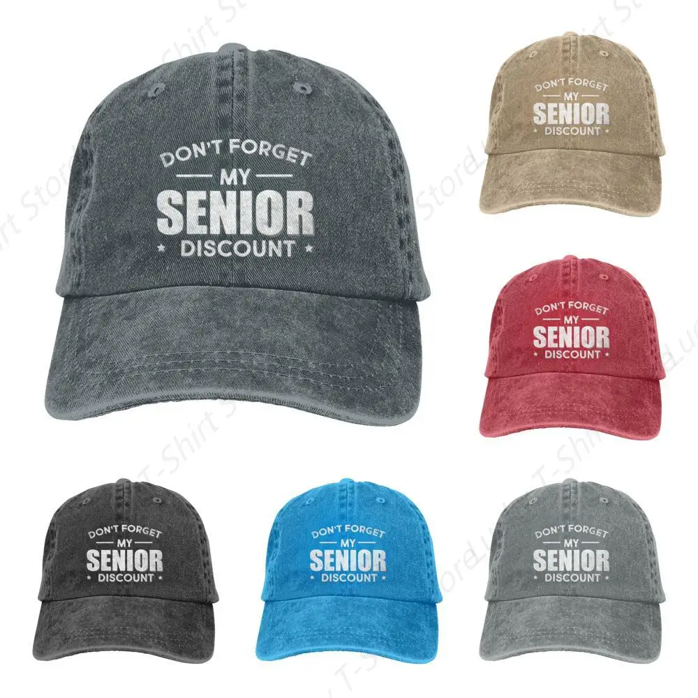 Don't Get My Senior Discount Cowboy Hat Vintage Dad Hats Adjustable Baseball Cap Trucker Caps for Mens Headwear Casual GYM