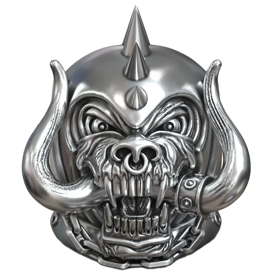 37g 3D Hell Warcraft Warrior Skull Metal Biker Mens Rings Customized 925 Solid Sterling Silver Vintage Black Gold Many Sizes 6-1