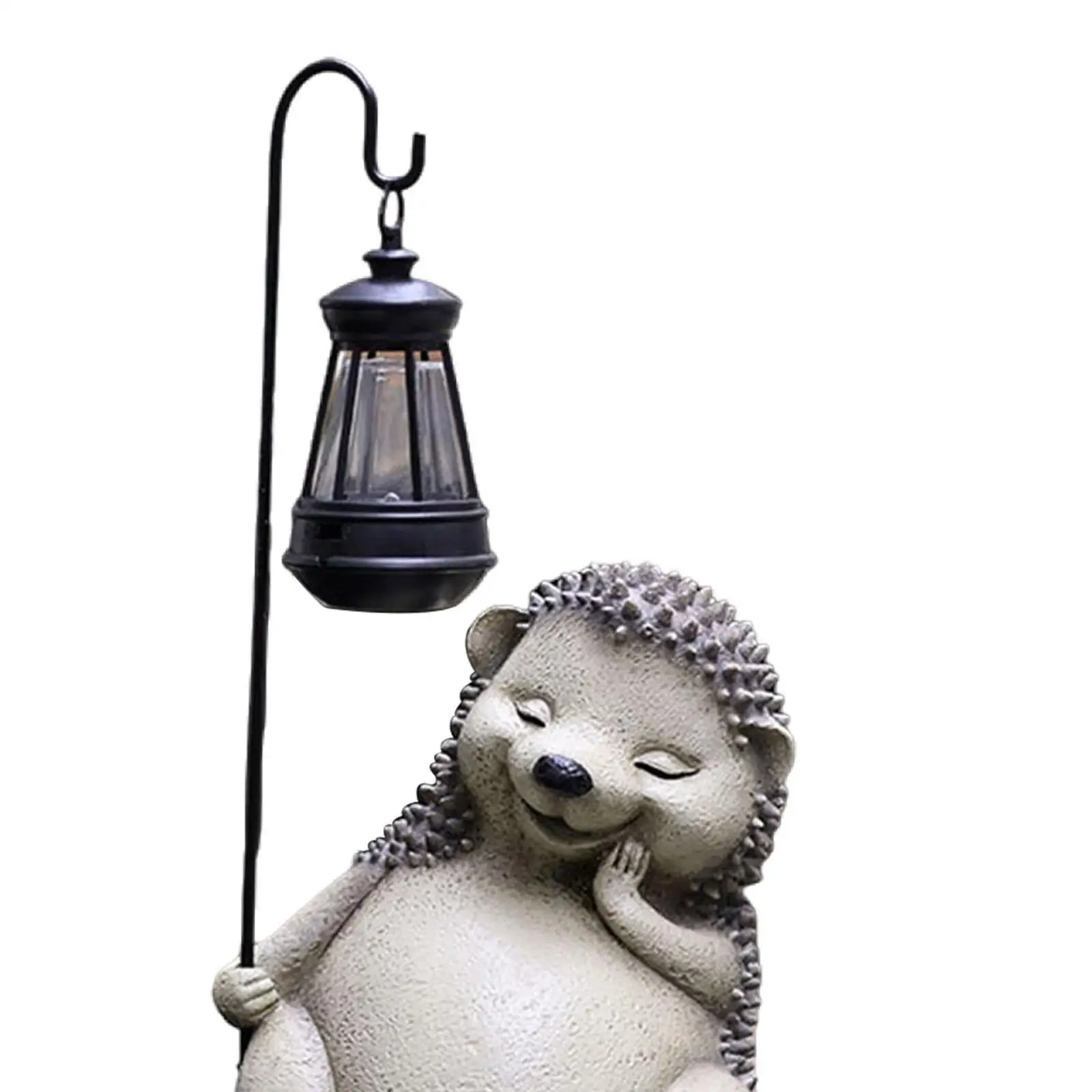 Statua da giardino con scultura di animali in resina con figura illuminata a luce solare per esterni