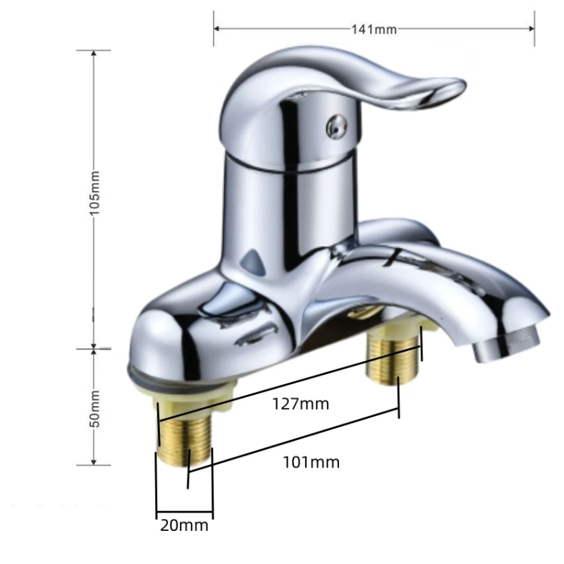 Bathroom Faucet Double-Hole Basin Hot And Cold Water Faucet For Toilet Kitchen Bathroom Plastic Steel Sink Mixer Tap