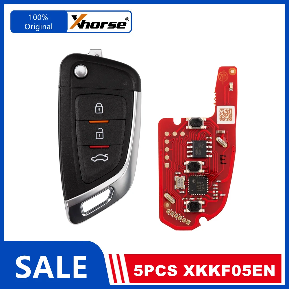 5 Piece XHORSE XKKF05EN XK Series Blade Shape Folding Universal Remote Key English Version for VVDI tools