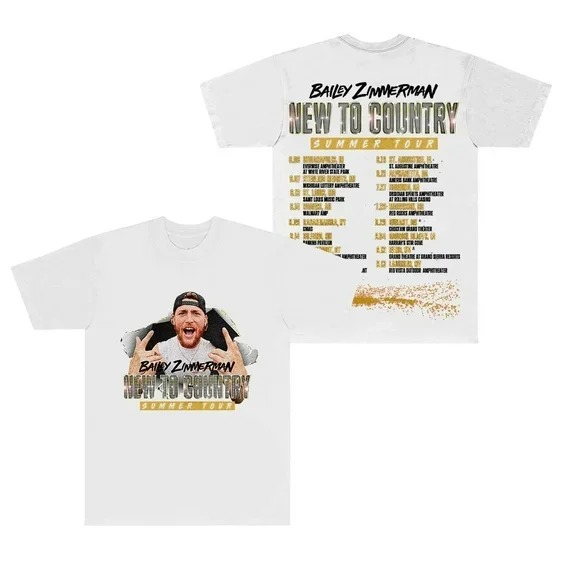 Bailey Zimmerman Country Summer Tour Unisex Round Neck Short Sleeve Cosplay Merch T-Shirt