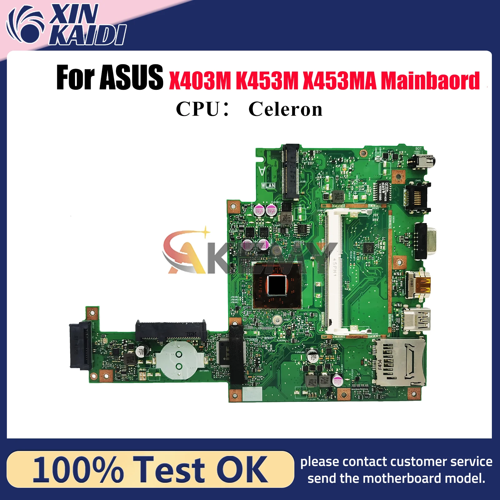 

Материнская плата для ноутбука X453MA для ASUS VivoBook X403M X453M K453M X453MA, материнская плата для ноутбука с процессором Celeron, 100% тестирование, ОК, быстрая доставка