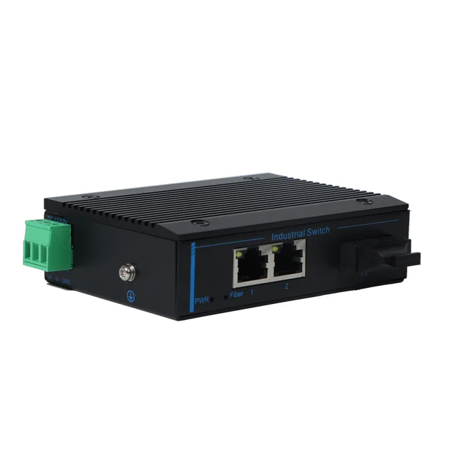 Industrial Ethernet Switch 2 Port Gigabit DC Input Network Switch SFP RJ45 DIN-rail Ethernet Switch