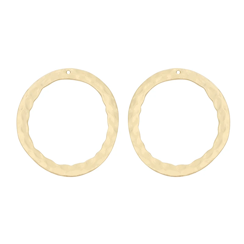 35x32mm Large Hammered Open Round Circle Gold Charms Pendants for DIY Earrings Jewelry Making Findings Accessories 10pcs