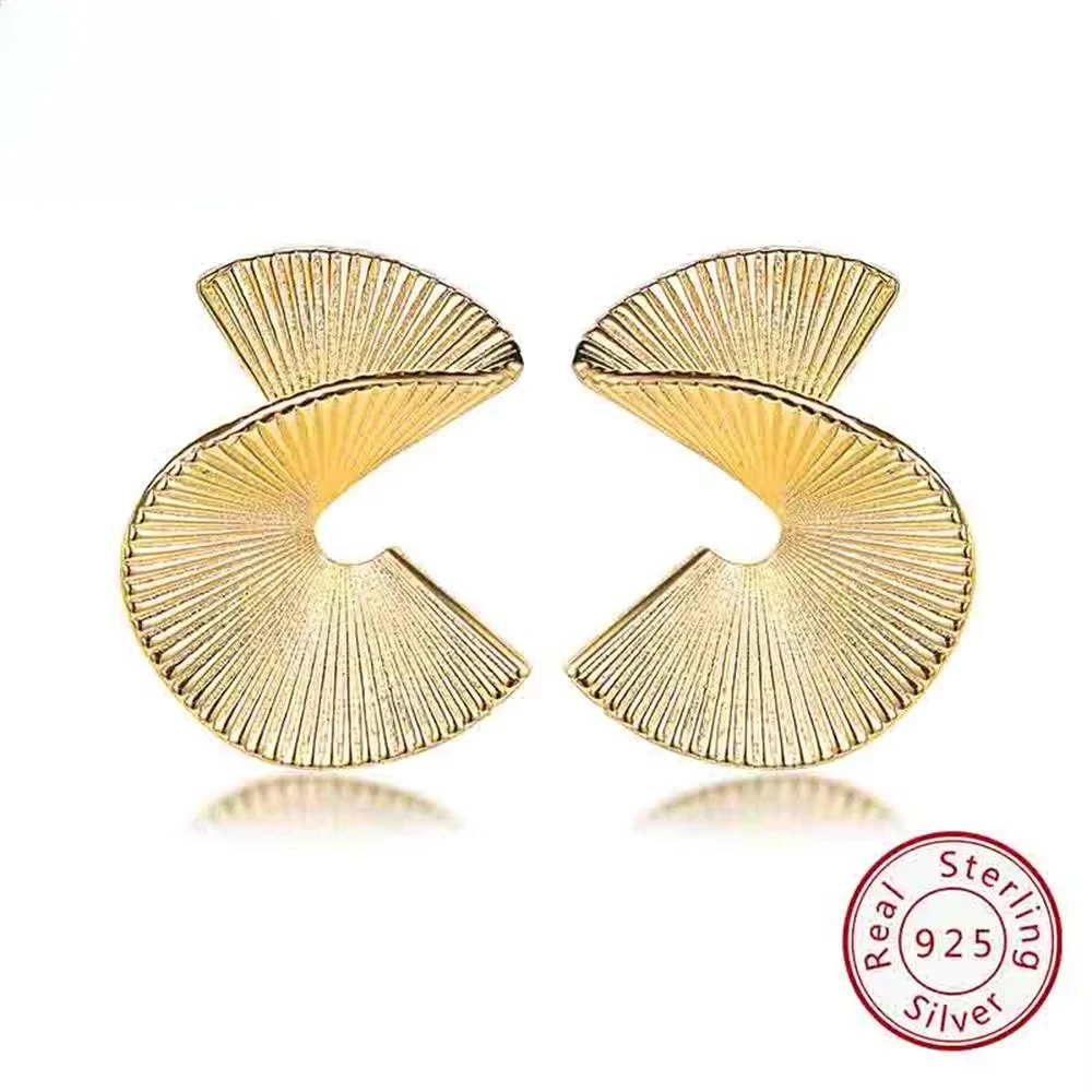 

KOSE JEWELS 100% 925 Sterling Silver Bow Stud Earrings for Women Gold Plated Earrings Fashion Jewelry Accessories KE32695