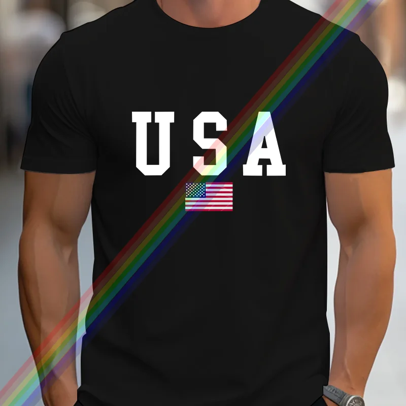 2024 High Quality Fashion USA Printing Couple Tees Summer Harajuku For Men/Women Short Sleeve T-shirt image 2