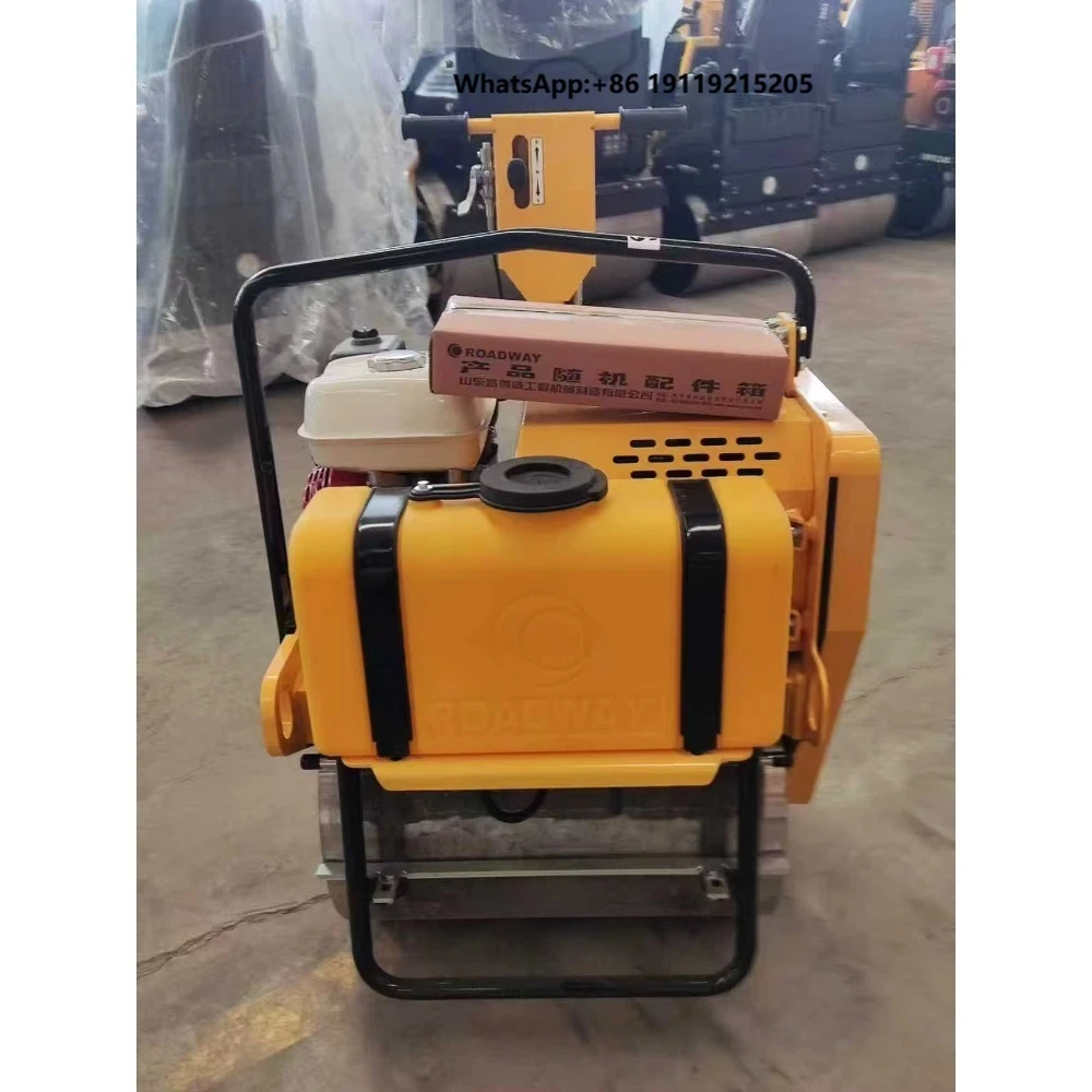 Walk-behind Single Drum Vibratory Road Roller, GX160 Powered Small Asphalt Soil Compactor, Hand-held Pavement Compaction