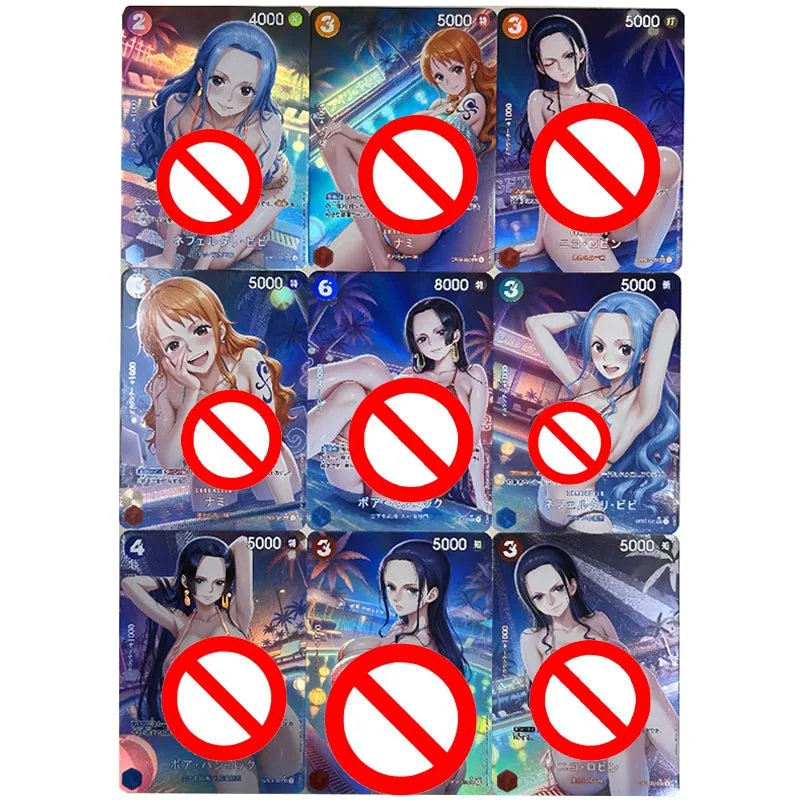

9 шт./компл. One Piece OPCG Nami Boa Hancock Nico Robin Nefertari D. Vivi DIY самодельные цветные флэш-карты аниме игровая коллекционная карта