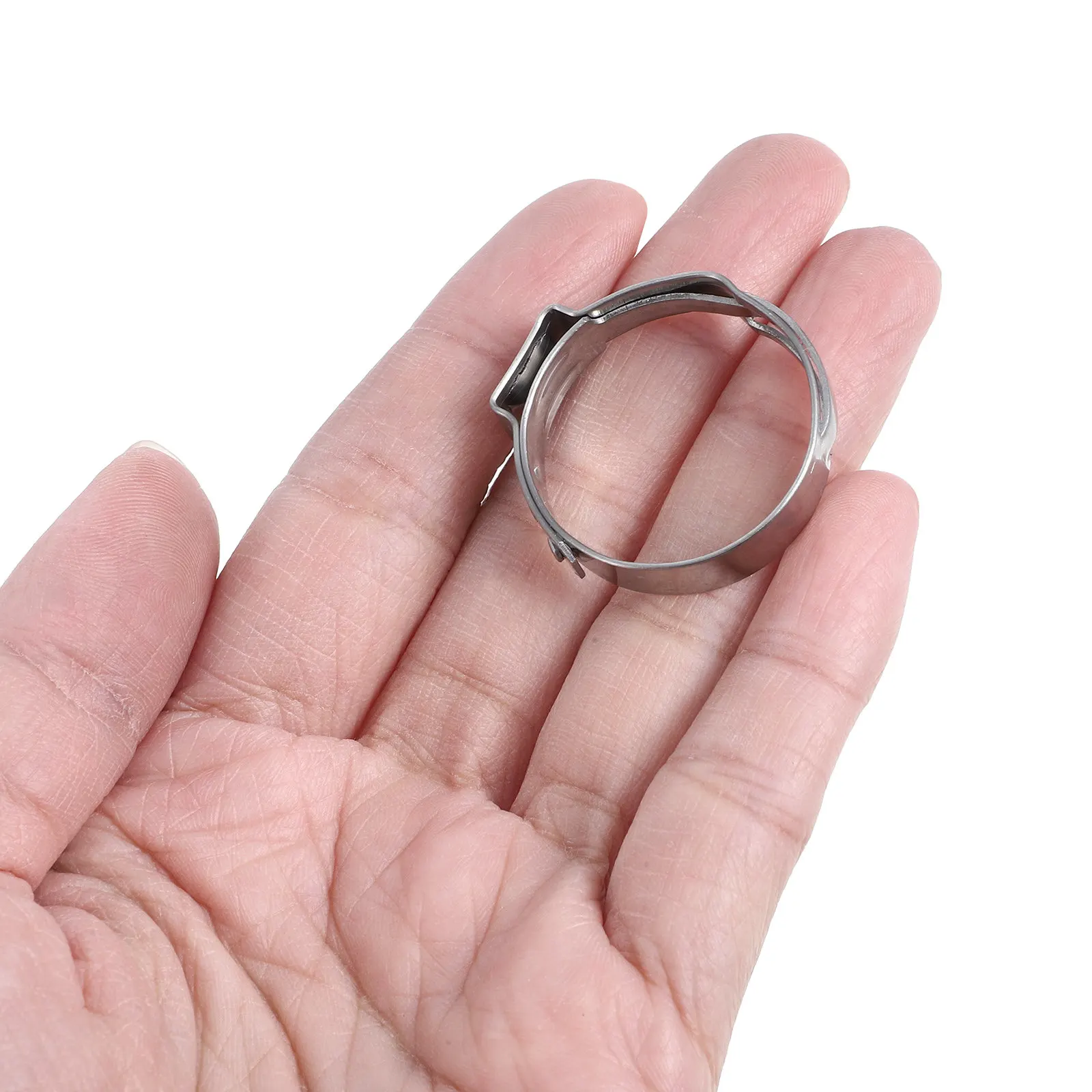 60Pcs Single Ear Hose Clamps Rustproof Stainless Steel Fastening Cinch Clips for Pex Tube Water Pipe Repair Pex Cinch Clamps