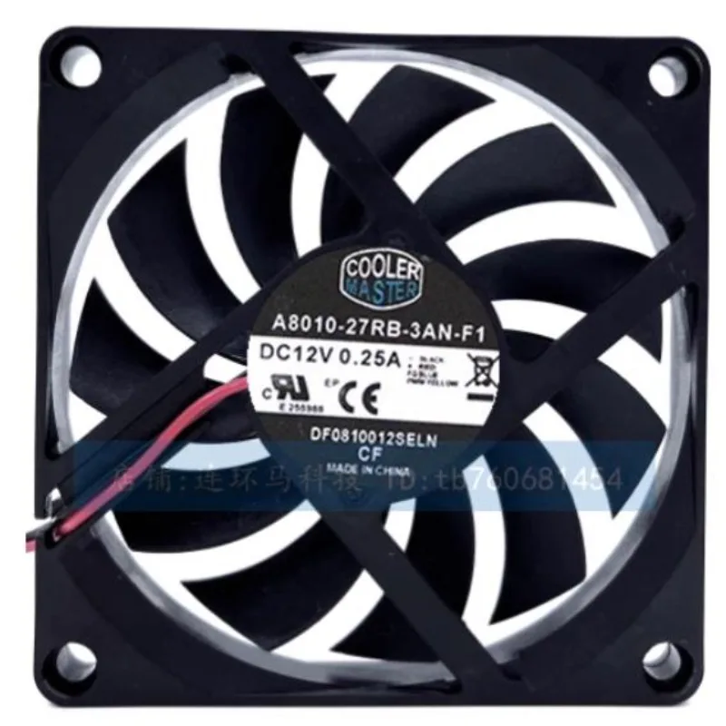 

Новый охлаждающий вентилятор 12 В 0,25 А A8010-27RB-3AN-F1 8 см охлаждающий вентилятор 80*80*10 мм