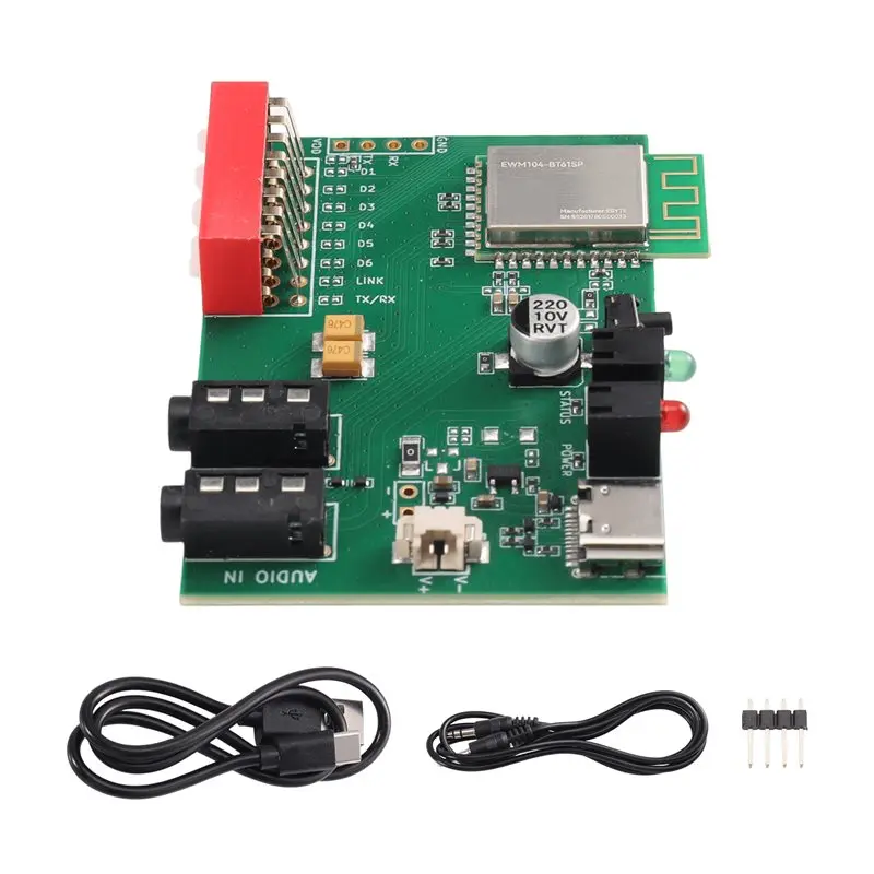 B50B-EWT104-BT61SP Bluetooth Audio Development Board BLE5.4 Audio Data Transmission Broadcast Module Dual 3.5Mm AUX Input