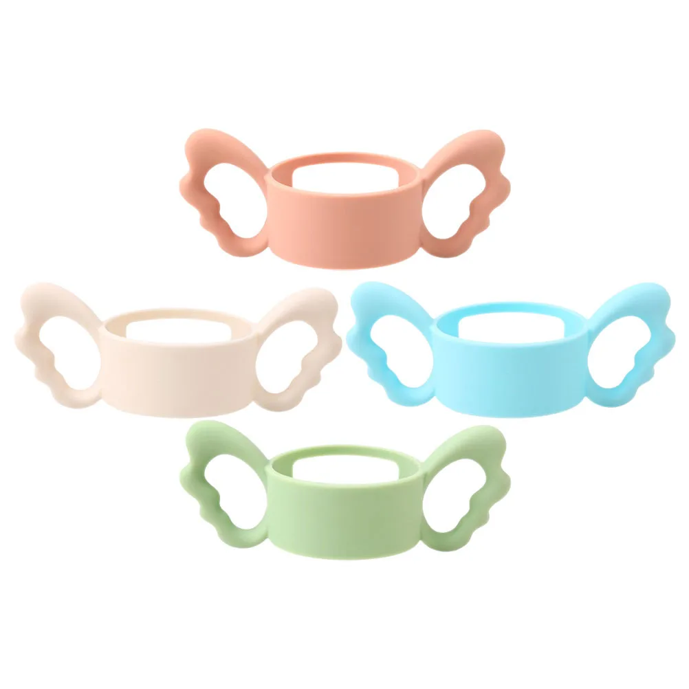 

4 шт., силиконовые ручки для детских бутылочек, эргономичные, с двойной ручкой, нескользящая ручка, легко чистящиеся, ручки для бутылочек для кормления малышей