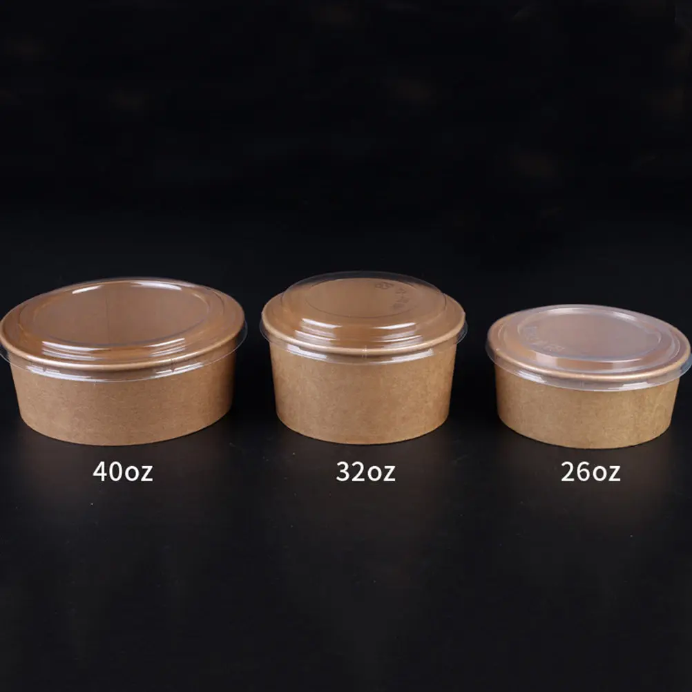 20Pcs Kraft Paper Bowls Leakproof Disposable Salad Bowls Food Containers Meal Prep Round to Go Box Party Favor 16Oz view 5
