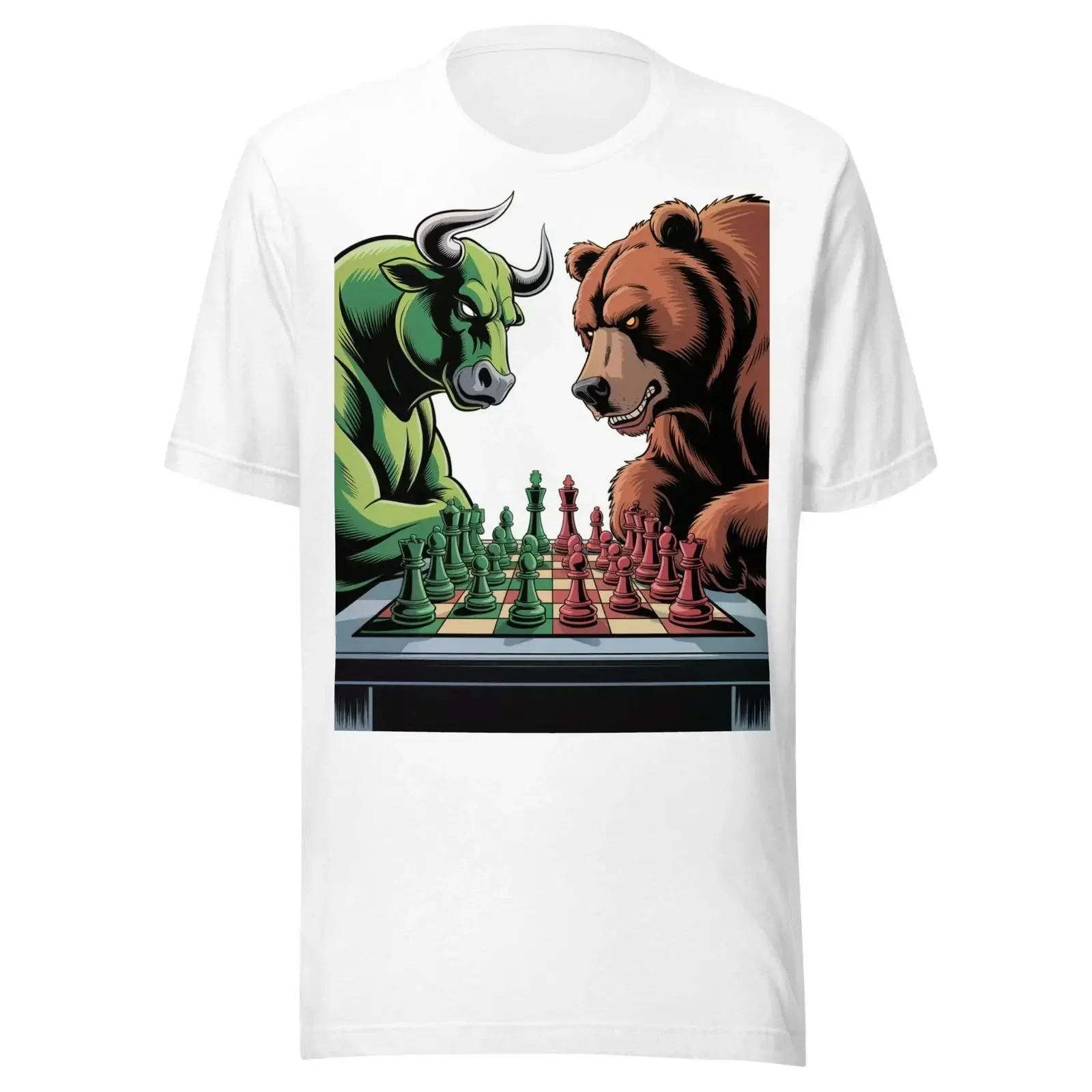 Bull amp Bear Chess Match Wall Street Bullish Bearish Forex XRP BTC Crypto T Shirt vintage Washed Comfortable Slightly homme