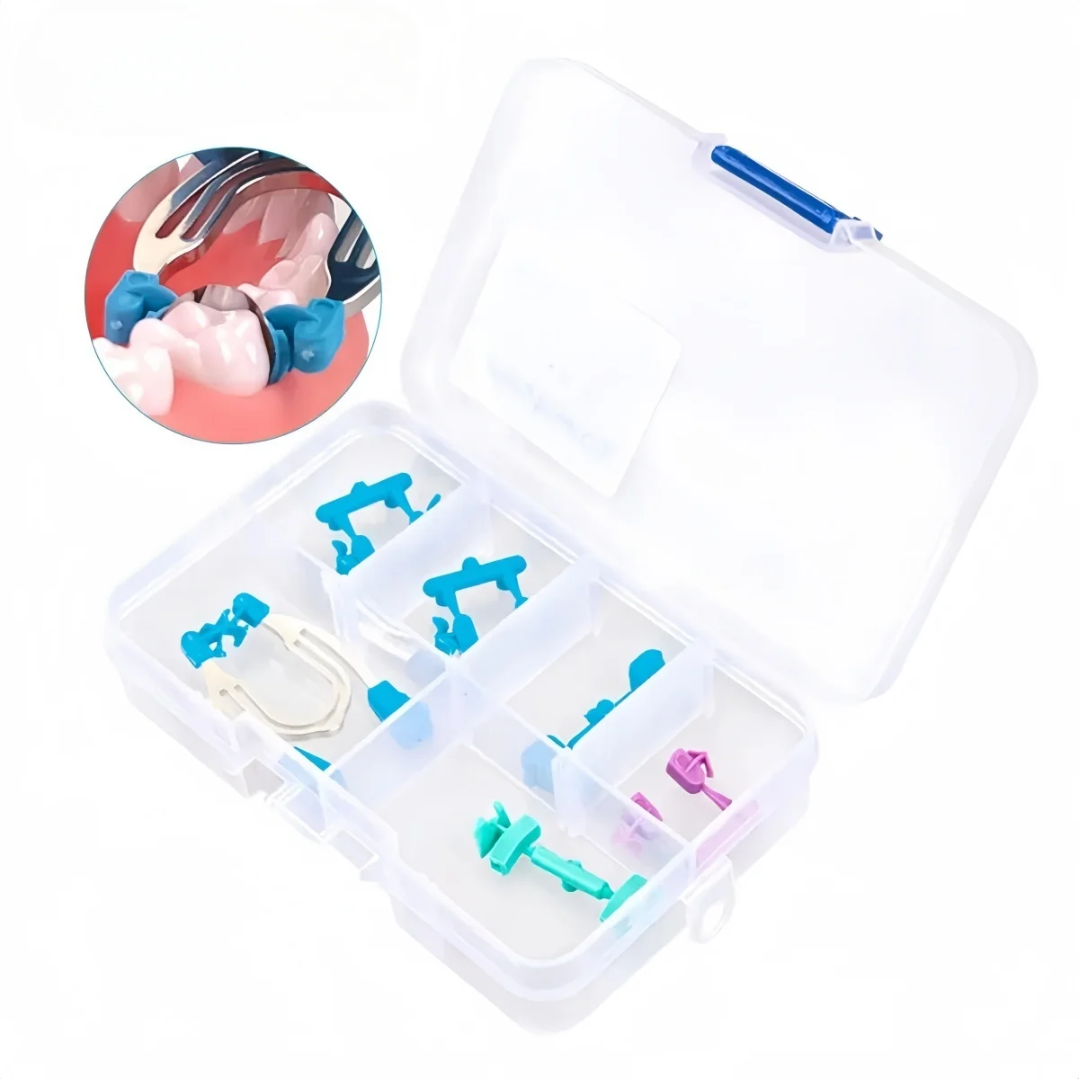 1 Kit Denspay Dental Matrix Sectional Contoured Plier Kit Metal Spring Clip Matrices Clamps Wedges Rings Replaceable Tools