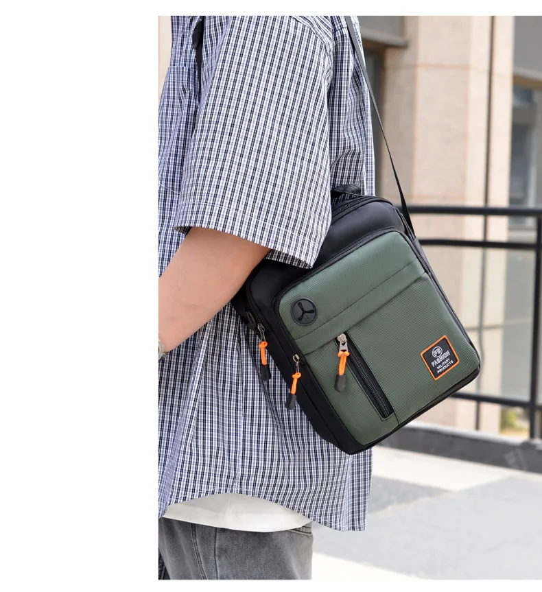 Geräumige Herrentasche, Umhängetasche, wasserdichter und abriebfester Rucksack mit mehreren Fächern, ideal für den Geschäftsalltag. – Detail 20