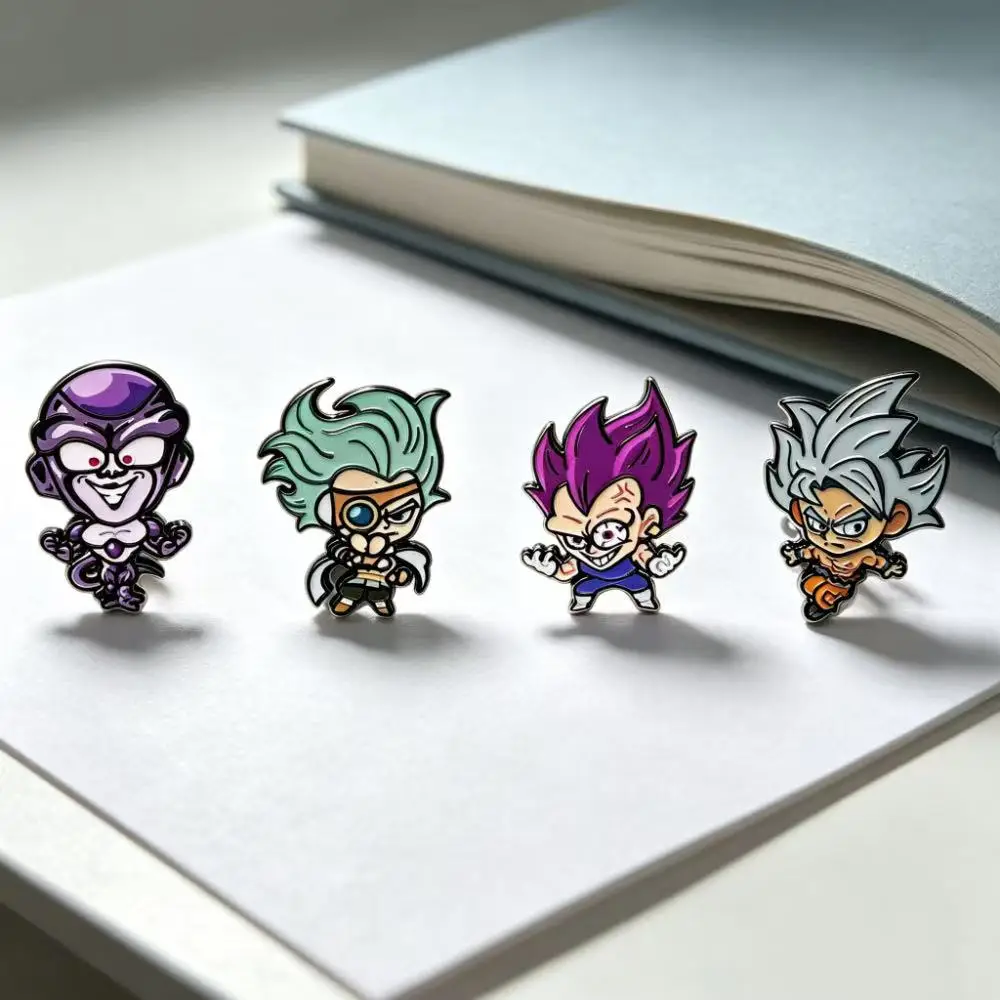 4Pcs Mini Chibi Cartoon Enamel Brooch Set, Collectible Lapel Pin, Thanksgiving Gift for Backpack Accessory