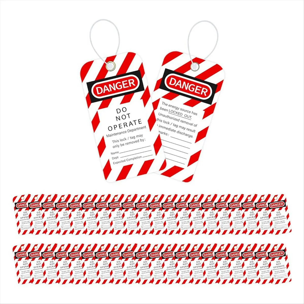 【New User-Coupon!】Lockout Tagout Tags, 3 X 5.75-Inch, 40 Danger Do Not Operate Tags with 40 Zip Ties, Tear & Water Resistant Tag